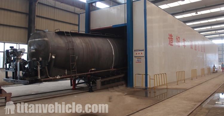 Sandblasting of 30CBM Bulker Trailer