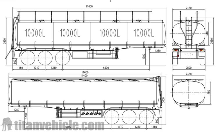 Drawing of Semi Tanker Trailer