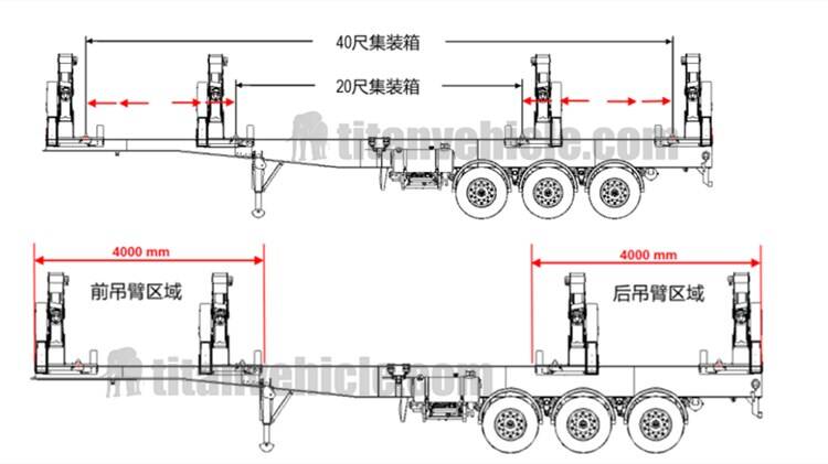 Drawing of Side Loader Trailer for Sale