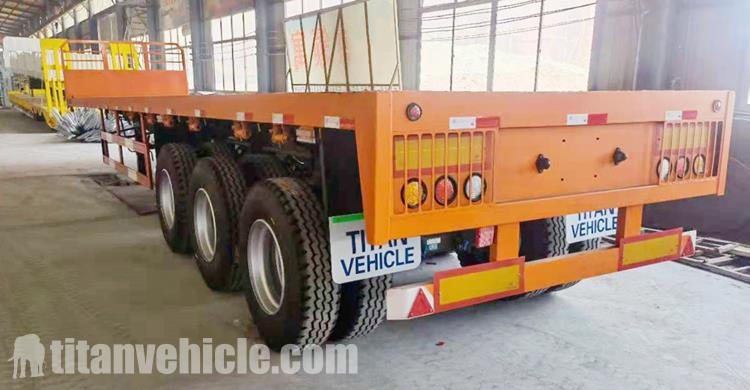 Triple Axle Flatbed Trailer with Front Wall for Sale In Ghana