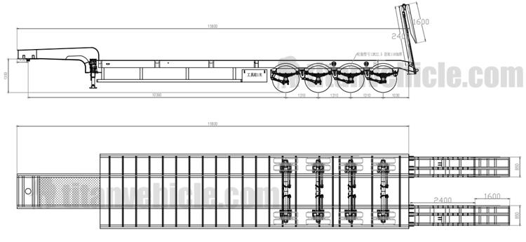 80 Ton Low Bed Truck Trailer for Sale In Cote d'Ivoire ABIDJAN