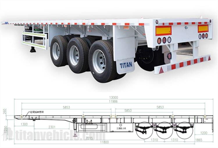 Tri Axle Flatbed Trailer for Sale In Papua New Guinea - TITAN VEHICLE