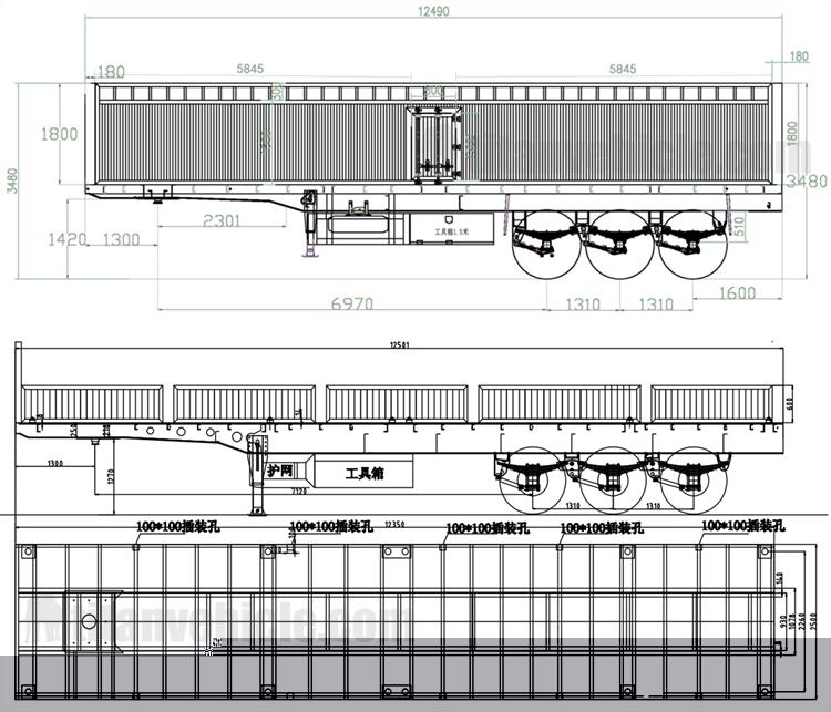 Tri Axle Drop Side Trailer for Sale In Cote d'Ivoire