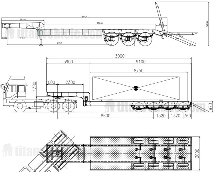 3 Axle Low Loader Truck Trailer for Sale in Malawi MWBLZ