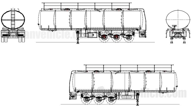 42000 Litres Aluminum Tanker Trailer for Sale In Zimbabwe