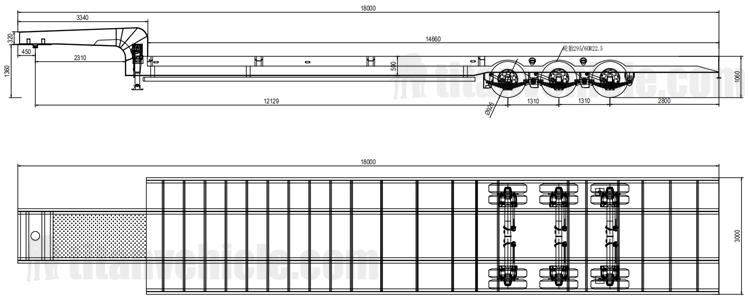 80 Ton Lowbed Truck Trailer for Sale In Papua New Guinea