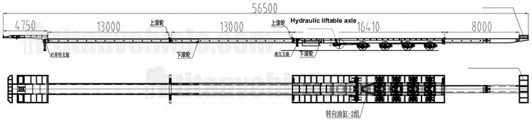 5 Axle 56m Extendable Lowbed Trailer for Sale In Kazakhstan