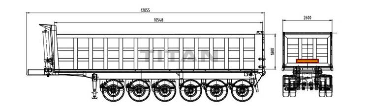 6 axle heavy duty dumper semi trailer drawing