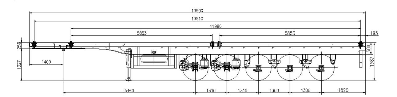 5 axle 45ft flatbed semi trailer technical specification