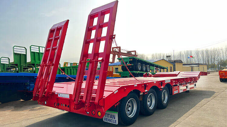 3 Axle 60ton Lowbed Trailer Truck for Sale Price 