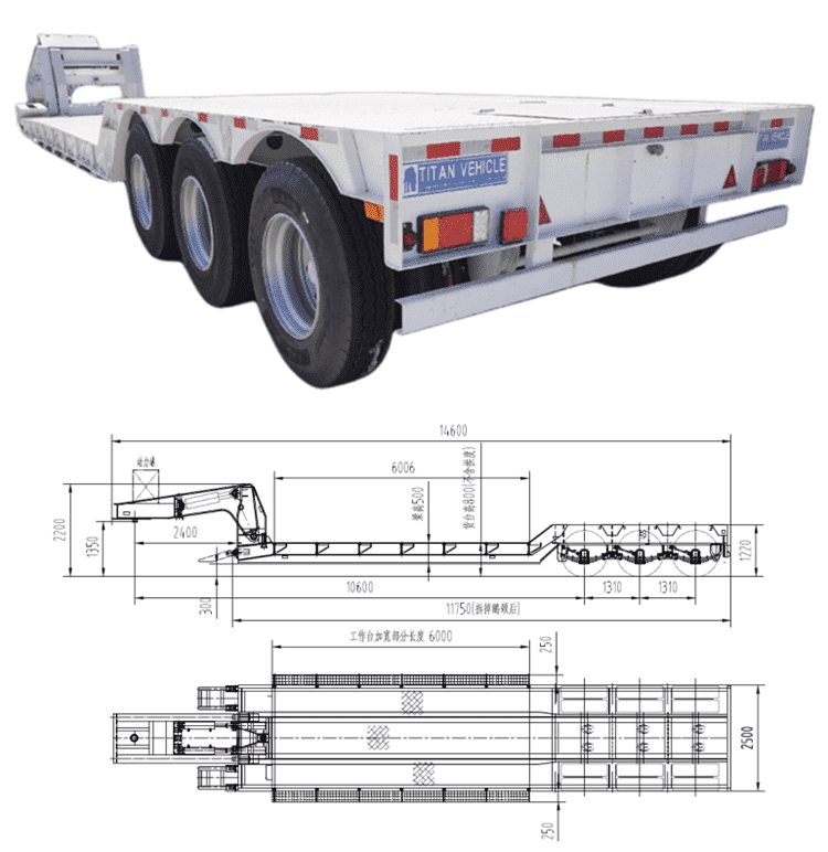 3 Axle 60 Tons Detachable Gooseneck Trailers